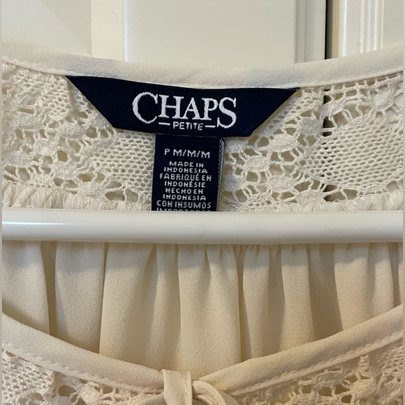 Chaps Petite Blouse with Lace - Picture 2 of 5